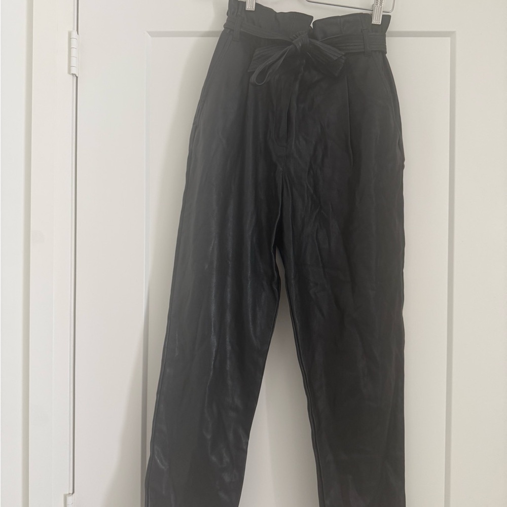 Dynamite Black Faux Leather Women’s High Waisted Dress Pants